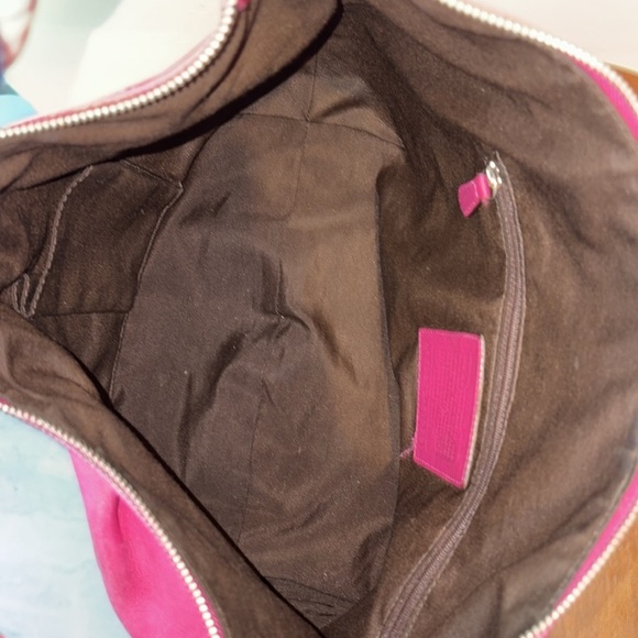 Coach Soho pleated hobo bag shoulder bag Crescent shaped leather pink vintage - Picture 11 of 17